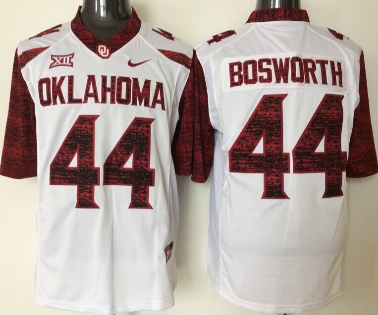 Men Oklahoma Sooners #44 Bosworth White Nike 2025 NCAA Jersey style 1->ncaa teams->NCAA Jersey